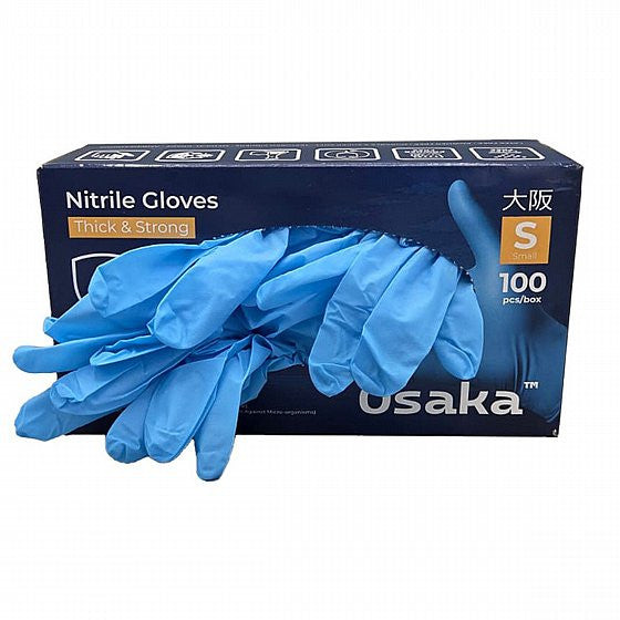 Нитриловые перчатки Osaka- Мастер-коробка: 10 упаковок, размер Small ,Blue , 3.5 gr