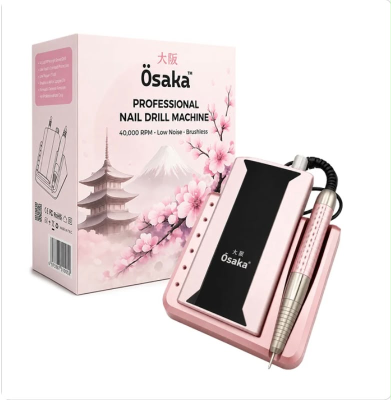 מכונת שיוף מקצועית Osaka נטענת 40,000 סל״ד עם מנוע Brushless – ורוד